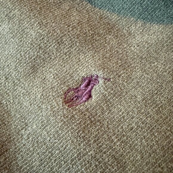 Polo Ralph Lauren 1/4 Zip Pullover Green Sweater w/ Maroon Logo, Men's Large - Picture 3 of 5